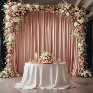 White and Pink Floral Backdrop