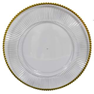 Rippled Gold Rim Charger Plate