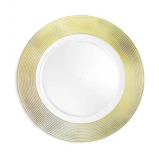 Clear Gold Detail Charger Plate