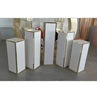 White Plinth Gold Trim